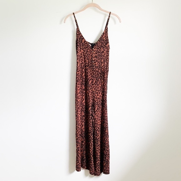American Eagle Outfitters Leopard Animal Print Cropped Jumpsuit XS - Picture 6 of 15